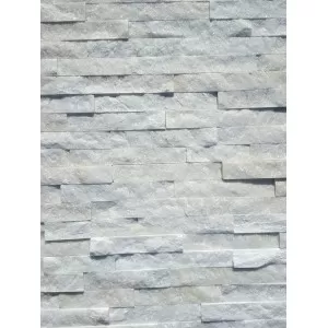 Akmens panelė, kvarcitas "Snow White" 15x60 cm, (1pak=0,72m2)